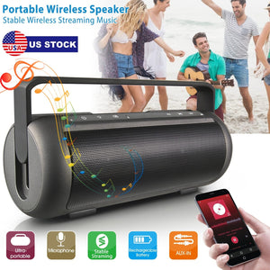 iRola Wireless Speaker Powerful Dual Subwoofer Stereo Bass Noise Cancelling w/Mic Aux-in for Camping Party