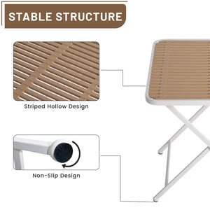 4 Piece Set Of Modern Designed Single Chairs With Folding Square Table