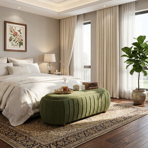 Upholstered Ottoman, Oval Shape