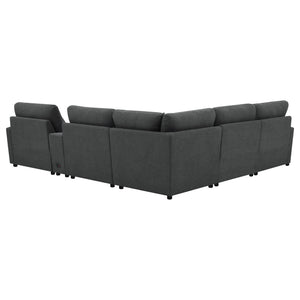 Hollander - 6 Piece Modular Power Reclining Sectional - Dark Gray