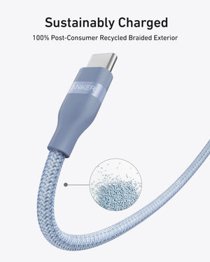 Anker USB-C to USB-C Cable (3 ft / 6 ft, 240W, Upcycled-Braided) - TRAPSKI
