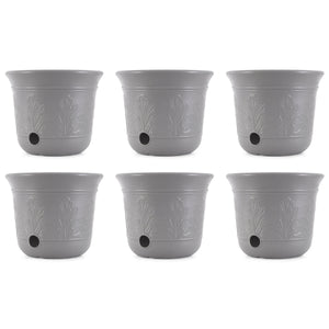 Suncast 300-Foot Heavy Duty 5-Gallon Decorative Garden Hose Pot, Gray (6 Pack)