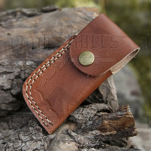 7" Handmade Damascus Steel Pocket Knife - Tanto Style Blade Folding Knife WH 5025