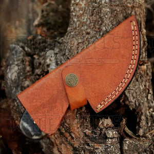 7” Handmade Damascus Steel Skinner Knife - Ram Horn Handle - Full Tang