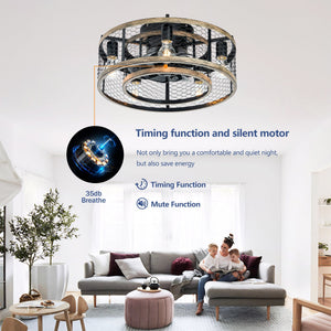 20'' Cage Ceiling Fan With Remote Control