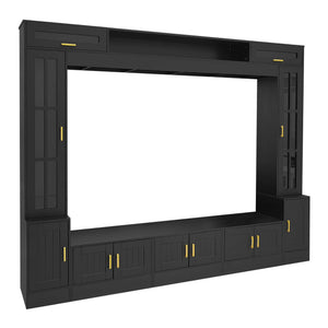 Wall Unit Entertainment Center With Bookshelves For TVs Up to 80"