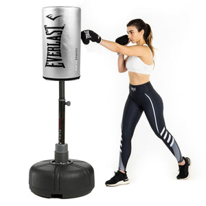 Everlast OmniFlex Adjustable Freestanding Workout Boxing Punching Bag, Silver - TRAPSKI
