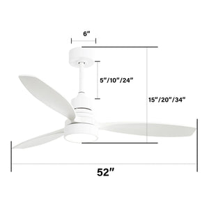 Ceiling Fan With Reversible DC Motor, LED Light & Remote Control