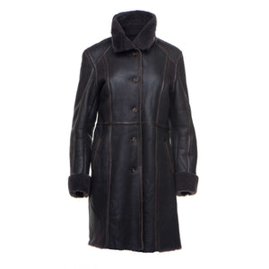 Women’s Shaunnas Buttoned 3/4 Length Shearling Coat