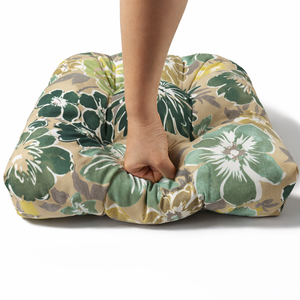 Outdoor Chair Cushions Set of 2, 19 x 19 x 4 Inch Tufted Seat Cushions