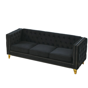 Modern Sofa With Button Tufting, Upholstered Couch For Living Room