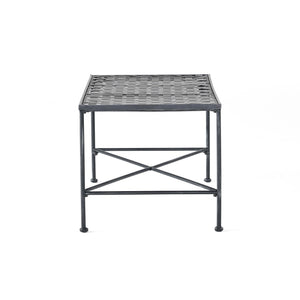 Luna Outdoor Iron Coffee Table - Black Brush Silver