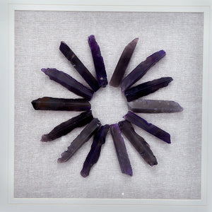 Grace Purple Agate Shadow Boxes Wall Art Set of 2 - Multicolor