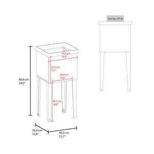 Bari Freestanding Plastic Laundry Utility Sink with Storage Cabinet