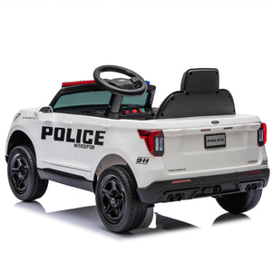 Licensed Ford Police 12V Ride-On Truck with Parental Remote Control