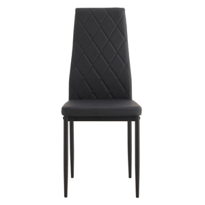 Modern 5 Piece Dining Table Set With Glass Top And Chairs - Black