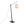 Arturo Contemporary Floor Lamp in Black Wood and Black Steel with White Fabric Shade