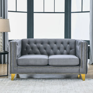Modern Sofa With Button Tufting, Upholstered Couch For Living Room
