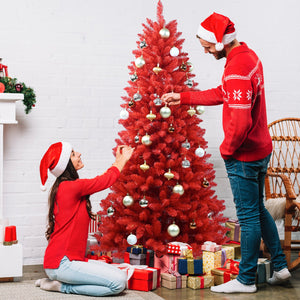 7FT Red Christmas Tree
