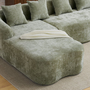 Modular L-Shape Sectional Sofa With Curved Chaise