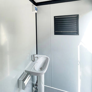Portable Toilet Cabin - Outdoor Shower Room with Shower, Lights, Sink, and Ventilation Fan