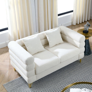 Oversized 2 Seater Sectional Sofa With Deep Seating And 2 Pillows