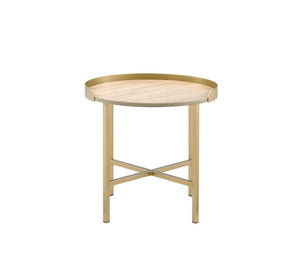 Mithea End Table - Oak / Gold