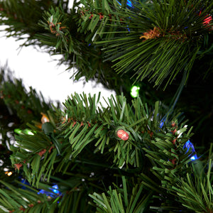 Home Heritage Cascade Quick Set 7 Foot 450 LED Pre-Lit Artificial Christmas Tree