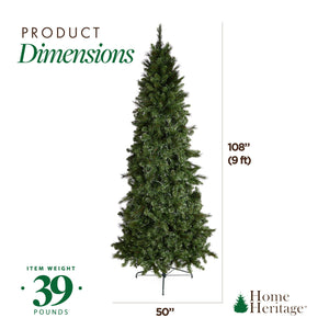 Home Heritage Cascade Quick Set 9 Foot 500 LED Pre-Lit Artificial Christmas Tree