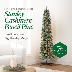 Home Heritage Stanley 7' Pine Artificial Christmas Tree, PreLit 350 Clear Lights