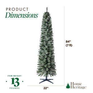 Home Heritage Stanley 7' Pine Artificial Christmas Tree, PreLit 350 Clear Lights