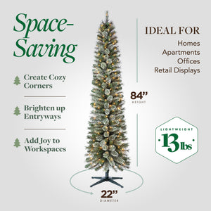 Home Heritage Stanley 7' Pine Artificial Christmas Tree, PreLit 350 Clear Lights
