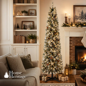Home Heritage Stanley 7' Pine Artificial Christmas Tree, PreLit 350 Clear Lights