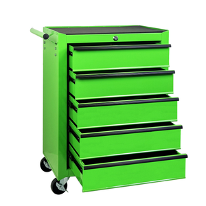 Rolling Metal Tool Chest with 5 Drawers, 20" Steel Cabinet - Green