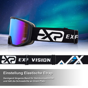 EXP VISION Ski/Snowboard Goggles for Men Women, OTG Snow Goggles Anti Fog UV Protection