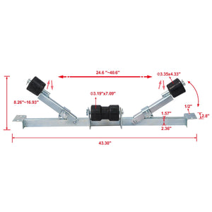 Heavy Duty Boat Trailer Support Bracket with Keel Rollers