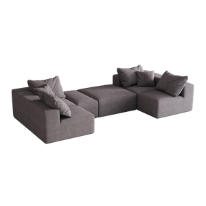 Modern Upholstered Sectional Boneless Couch Set