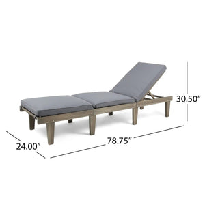Ariana Wood Chaise Lounge with Cushion