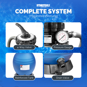 HYDROTOOLS by Swimline 12" Sand Filter Combo w/ Stand, 1900 GPH, 42lb Capacity