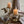 Set of 2 Gold Rabbit Pillar Candle Holders with Clear Glass Hurricane Shade