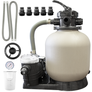 HYDROTOOLS by Swimline 14" Sand Filter Combo w/ Stand, 2400 GPH, 60lb Capacity