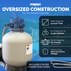 HYDROTOOLS by Swimline 14" Sand Filter Combo w/ Stand, 2400 GPH, 60lb Capacity