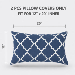 2 Pack Outdoor Lumbar Pillow Covers