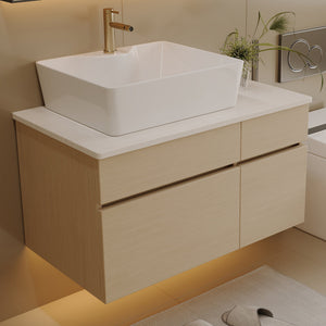 Floating Single Small Bathroom Vanity with Sink