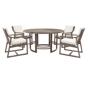 Outdoor Dining Set 5-Piece Patio Table and Chairs with Umbrella Hole