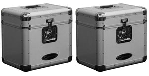 Odyssey KROM Stacking Transport Case for 70, 12 Inch Vinyl LPs, Silver (2 Pack) - TRAPSKI