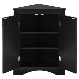 Triangle Bathroom Storage Cabinet With Adjustable Shelves, Freestanding Floor Cabinet For Home Kitchen