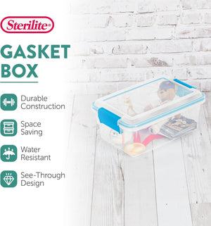 Sterilite 7.5 Quart Clear Plastic Home Storage Box with Latching Lids, (24 Pack)