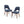 Dining Side Chair Upholstered Textured (Set of 2) - Navy