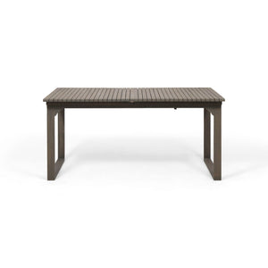 Outdoor Expandable Acacia Wood Dining Table With U-Shaped Leg